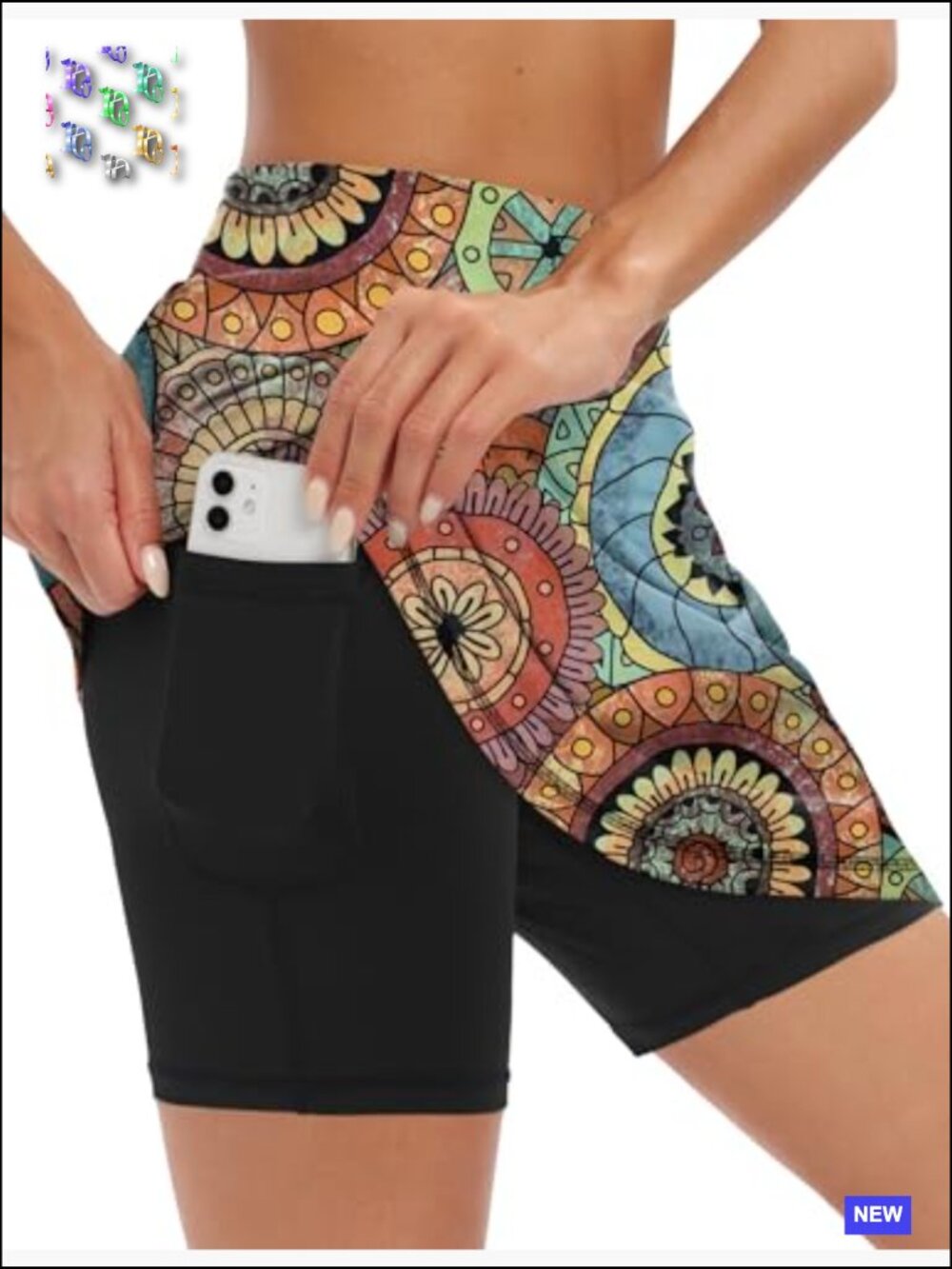 Knee Length Skort with Pockets Athletic Golf Tennis Workout Skirt High Waisted - Picture 2 of 7